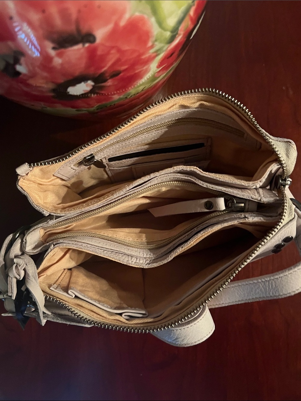 latico Cream Crossbody Bag with Silver Stud Circles - Picture 5 of 8